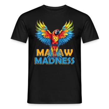 Macaw Madness Funny Parrot Bird Pet Wildlife - Männer T-Shirt - Schwarz - Vorne - AI Model Male 178 light (178cm)