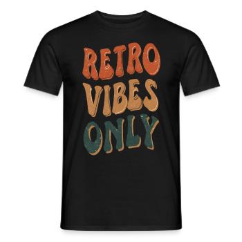 Retro Vibes Only Vintage Groovy Aesthetic Classic - Männer T-Shirt - Schwarz - Vorne - AI Model Male 178 light (178cm)