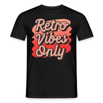 Retro Vibes Only Groovy Grunge Vintage Aesthetic - Männer T-Shirt - Schwarz - Vorne - AI Model Male 178 light (178cm)