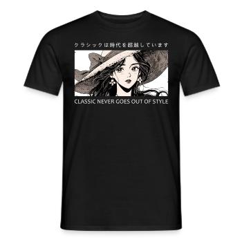 Classic Never Goes Out Of Style Vintage Anime Aest - Männer T-Shirt - Schwarz - Vorne - AI Model Male 178 light (178cm)