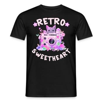 Retro Sweetheart Kawaii Floral Vintage Camera Groo - Männer T-Shirt - Schwarz - Vorne - AI Model Male 178 light (178cm)
