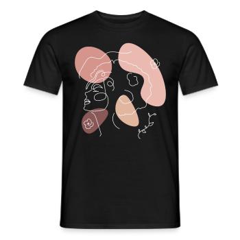 Afro Line Art Woman Face Abstract Minimalist Aesth - Männer T-Shirt - Schwarz - Vorne - AI Model Male 178 light (178cm)