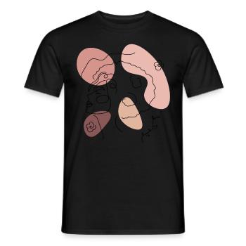 Afro Line Art Woman Face Abstract Minimalist Aesth - Männer T-Shirt - Schwarz - Vorne - AI Model Male 178 light (178cm)