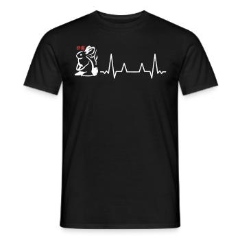 Cute Year of The Rabbit Heartbeat Chinese Zodiac S - Männer T-Shirt - Schwarz - Vorne - AI Model Male 178 light (178cm)