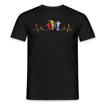 Retro Soccer Heartbeat Sports Heart Pulse Rate - Männer T-Shirt - Schwarz - Vorne - AI Model Male 178 light (178cm)