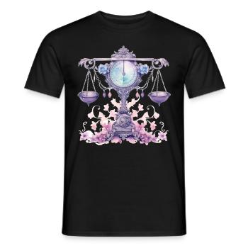 Libra Astrology Sign Zodiac September October Birt - Männer T-Shirt - Schwarz - Vorne - AI Model Male 178 light (178cm)