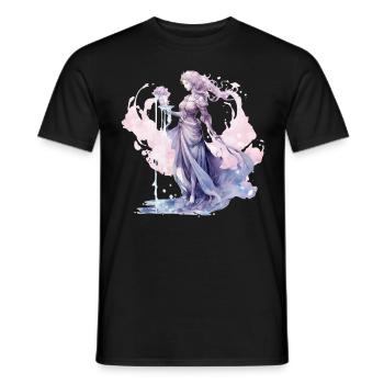 Aquarius Astrology Vaporave Aesthetic Zodiac Sign - Männer T-Shirt - Schwarz - Vorne - AI Model Male 178 light (178cm)