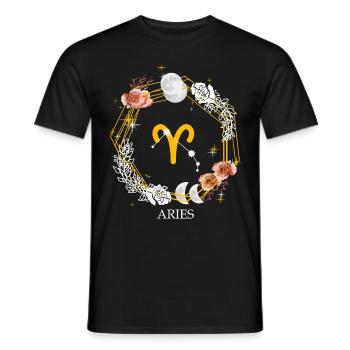 Aries Constellation Sign Zodiac Symbol Astrology - Männer T-Shirt - Schwarz - Vorne - AI Model Male 178 light (178cm)