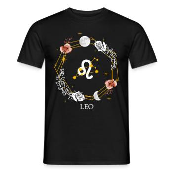 Leo Constellation Sign Zodiac Symbol Astrology - Männer T-Shirt - Schwarz - Vorne - AI Model Male 178 light (178cm)