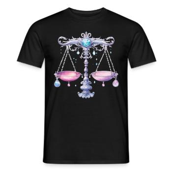 Astrology Symbol Libra Horoscope Zodiac Sign - Männer T-Shirt - Schwarz - Vorne - AI Model Male 178 light (178cm)