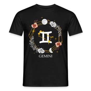 Gemini Constellation Sign Zodiac Symbol Astrology - Männer T-Shirt - Schwarz - Vorne - AI Model Male 178 light (178cm)