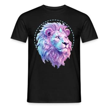 Astrology Leo Zodiac Sign Geometric Lion August - Männer T-Shirt - Schwarz - Vorne - AI Model Male 178 light (178cm)