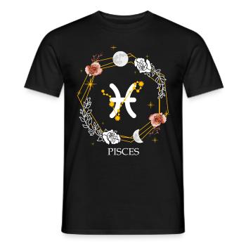 Pisces Astrology Zodiac Sign Horoscope Constellati - Männer T-Shirt - Schwarz - Vorne - AI Model Male 178 light (178cm)