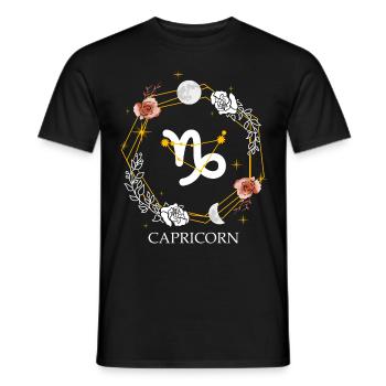 Capricorn Aquarius Constellation Sign Astrology Zo - Männer T-Shirt - Schwarz - Vorne - AI Model Male 178 light (178cm)
