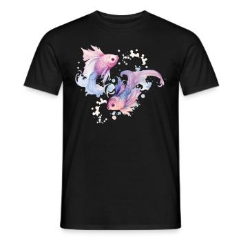 Pisces Zodiac Sign February March Birthday Astrolo - Männer T-Shirt - Schwarz - Vorne - AI Model Male 178 light (178cm)