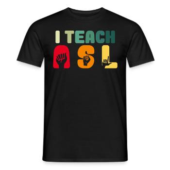 American Sign Language Sped Teacher Vintage Finger - Männer T-Shirt - Schwarz - Vorne - AI Model Male 178 light (178cm)