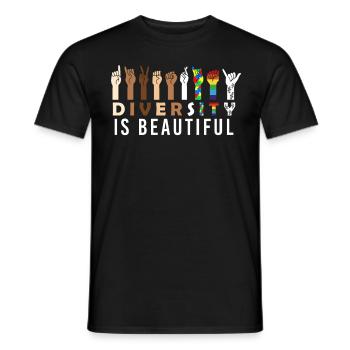 Diversity Is Beautiful Positivity ASL Sign Languag - Männer T-Shirt - Schwarz - Vorne - AI Model Male 178 light (178cm)