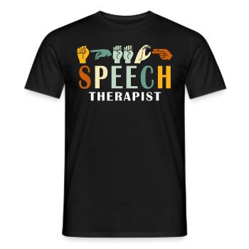 Speech Therapist American Sign Language Retro - Männer T-Shirt - Schwarz - Vorne - AI Model Male 178 light (178cm)