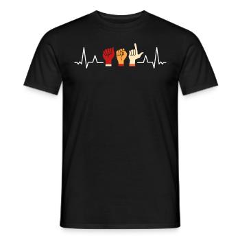 Retro ASL Sign Language Funny Heartbeat - Männer T-Shirt - Schwarz - Vorne - AI Model Male 178 light (178cm)