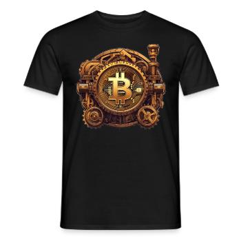 Steampunk Bitcoin Digital Currency Crypto Coin - Männer T-Shirt - Schwarz - Vorne - AI Model Male 178 light (178cm)