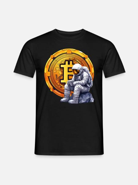 Astronaut Crypto Funny Cryptocurrency Trader - Männer T-Shirt - Schwarz