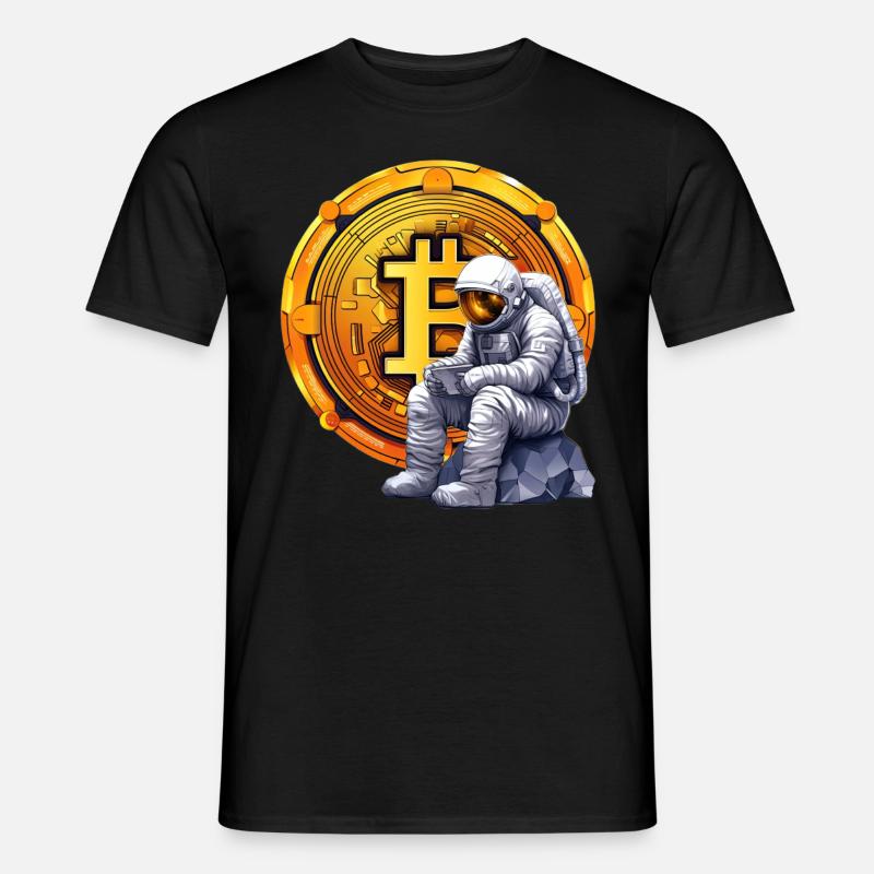 Astronaut Crypto Funny Cryptocurrency Trader - Männer T-Shirt - Schwarz