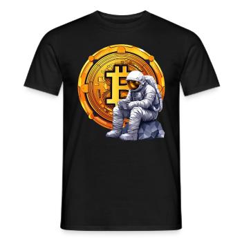 Astronaut Crypto Funny Cryptocurrency Trader - Männer T-Shirt - Schwarz - Vorne - AI Model Male 178 light (178cm)