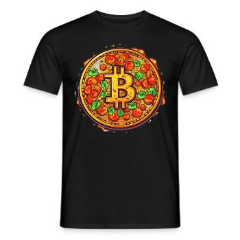 Pizza Bitcoin Funny Mining Crypto Currency Trader - Männer T-Shirt - Schwarz - Vorne - AI Model Male 178 light (178cm)