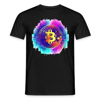 Vaporwave Bitcoin Digital Currency Coin Crypto Tra - Männer T-Shirt - Schwarz - Vorne - AI Model Male 178 light (178cm)