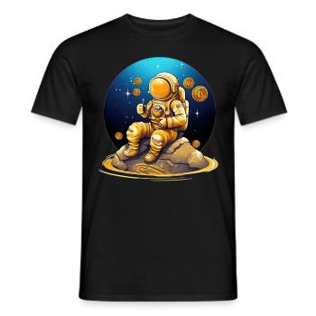 Cute Astronaut Crypto Currency Trader Mining - Männer T-Shirt - Schwarz - Vorne - AI Model Male 178 light (178cm)