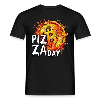 Bitcoin Pizza Day May 22nd Funny Crypto Currency C - Männer T-Shirt - Schwarz - Vorne - AI Model Male 178 light (178cm)