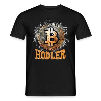 Bitcoin Hodler Funny HODL BTC Crypto Trader - Männer T-Shirt - Schwarz - Vorne - AI Model Male 178 light (178cm)