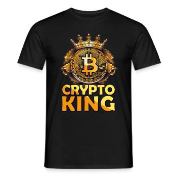 Crypto King Cryptocurrency Trader Blockchain Bitco - Männer T-Shirt - Schwarz - Vorne - AI Model Male 178 light (178cm)