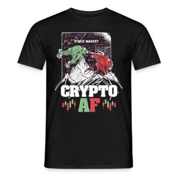Crypto AF Bear Bull Stock Market Cryptocurrency Tr - Männer T-Shirt - Schwarz - Vorne - AI Model Male 178 light (178cm)