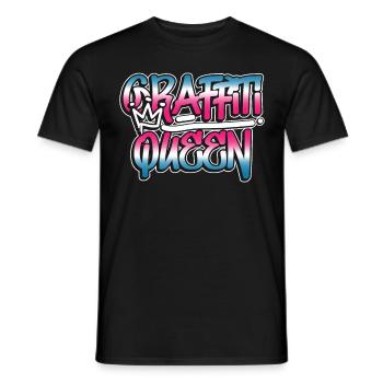 Graffiti Queen Retro 80s 90s Hip Hop Urban Street - Männer T-Shirt - Schwarz - Vorne - AI Model Male 178 light (178cm)