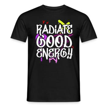 Radiate Good Energy 80s 90s Hiphop Graffiti - Männer T-Shirt - Schwarz - Vorne - AI Model Male 178 light (178cm)