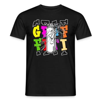 Graffiti Urban Street Art Retro 80s 90s Hip Hop - Männer T-Shirt - Schwarz - Vorne - AI Model Male 178 light (178cm)