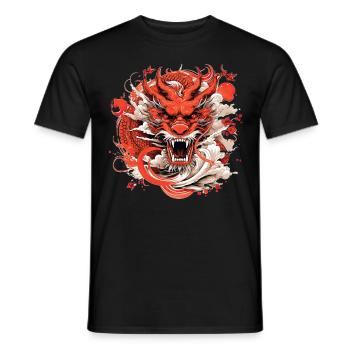 Chinese Year Of Dragon Vintage China Zodiac Sign - Männer T-Shirt - Schwarz - Vorne - AI Model Male 178 light (178cm)
