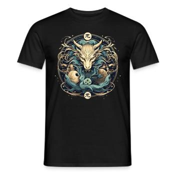 Mythical Dragon Celestial Chinese Zodiac Sign - Männer T-Shirt - Schwarz - Vorne - AI Model Male 178 light (178cm)
