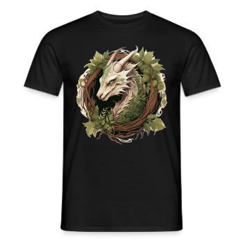 Chinese Wood Dragon Cottagecore Zodiac Sign - Männer T-Shirt - Schwarz - Vorne - AI Model Male 178 light (178cm)