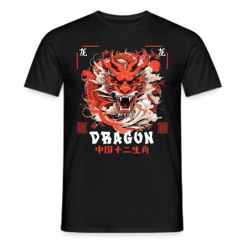 Year Of The Dragon Chinese Astrology Zodiac Sign - Männer T-Shirt - Schwarz - Vorne - AI Model Male 178 light (178cm)