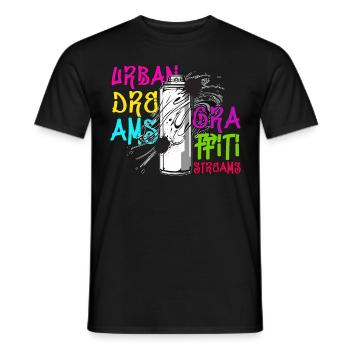 Funny Graffiti urban Street Hip Hop Retro 80s 90s - Männer T-Shirt - Schwarz - Vorne - AI Model Male 178 light (178cm)