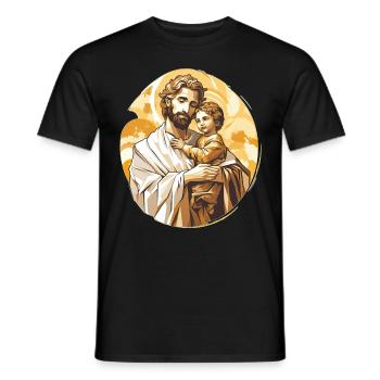 St Joseph Catholic Patron Saint Religious Faith - Männer T-Shirt - Schwarz - Vorne - AI Model Male 178 light (178cm)
