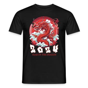 Traditional Chinese Dragon Zodiac Sign Astrology - Männer T-Shirt - Schwarz - Vorne - AI Model Male 178 light (178cm)