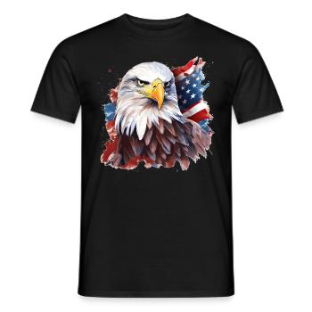 Bald Eagle US American Flag Patriotic Animal - Männer T-Shirt - Schwarz - Vorne - AI Model Male 178 light (178cm)