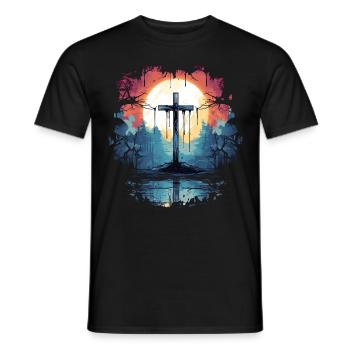 Vintage Crucifix Catholic Christianity Religious - Männer T-Shirt - Schwarz - Vorne - AI Model Male 178 light (178cm)