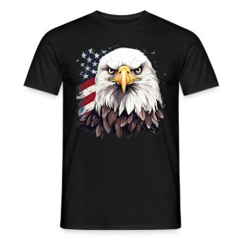 Patriotic Animal Bald Eagle US American Flag - Männer T-Shirt - Schwarz - Vorne - AI Model Male 178 light (178cm)