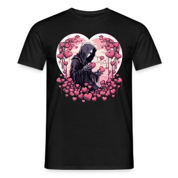 Grim Reaper Horror Valentines Kawaii Pastel Goth - Männer T-Shirt - Schwarz - Vorne - AI Model Male 178 light (178cm)