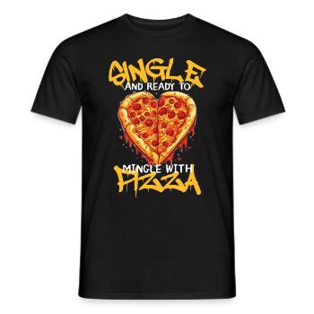 Heart Shaped Pizza Funny Anti Valentines Day - Männer T-Shirt - Schwarz - Vorne - AI Model Male 178 light (178cm)