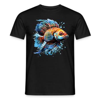 Aquarium Breeder Colorful Peacock Cichlid Keeping - Männer T-Shirt - Schwarz - Vorne - AI Model Male 178 light (178cm)